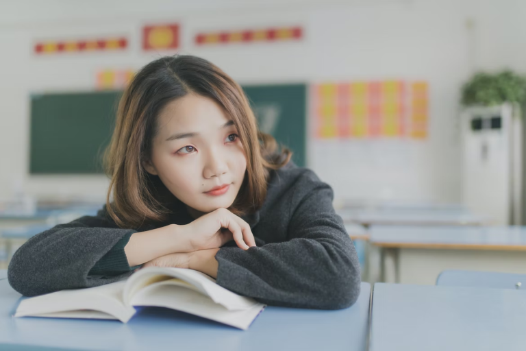 sitting student