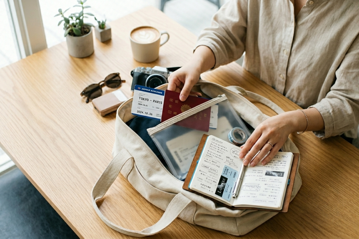 旅行のパンフレットとチケットを無印で賢く収納する方法